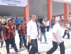Ketua MPW Pemuda Pancasila H Musa Rajek SAH dan Ketua PAC Medan Tuntungan Sempurna Sembiring Tinjau Sekolah Rakyat di Medan